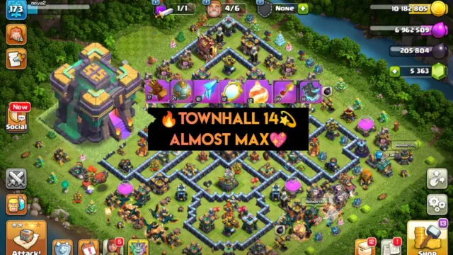 🌺 TH14✨RARE 🔥 7x EPIC EQIP💫 || HERO 77-77-52-51-26✨ || XP-173💥 || HERO SKIN || SAFE ACC💯, 14 TH Родной Деревни, 4 TH Строителя