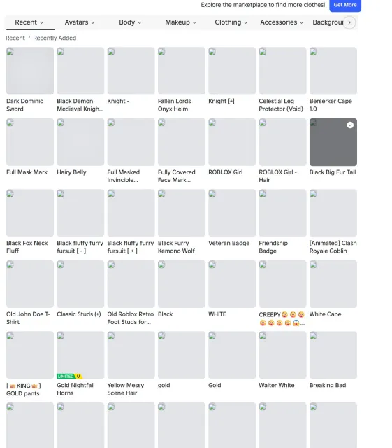 Best rb account with a lot of donations and native email (negotiable!), Sale, Voice chat: No
