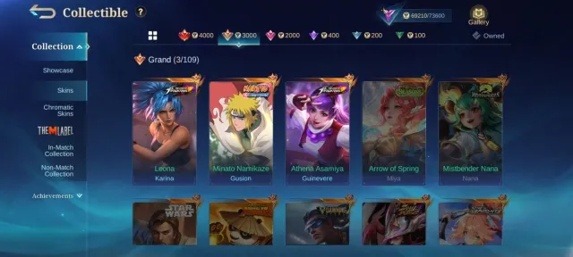 🔥World best anime Skin➤Naruto Minato Gusion➤KOF Guinevere➤Collector Benadtta➤LUCKYB Guinevere, Продажа, Ранг: Мифический, Уровень: 69, Процент побед: 50%, Герои: 138, Облики: 277