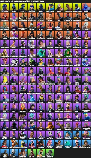 OG⚡️166 SKINS🌙TRAVIS SCOTT🌎LEVIATHAN AXE🌍ASTRO JACK☄️300+ JOURS D'AGE⭐️ACCÈS COMPLET🌙, Vente, skins 166