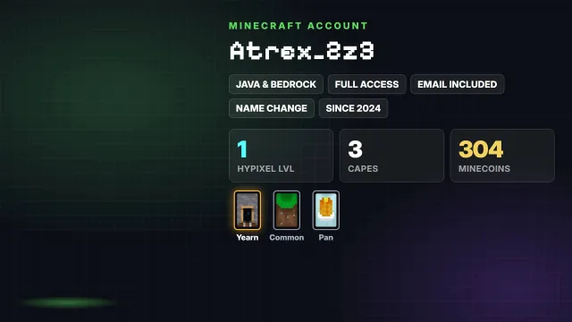 🦸 Плащи (3): Yearn, Common, Pan ✅ Java & Bedrock & полный доступ, Продажа, Все данные по аккаунту