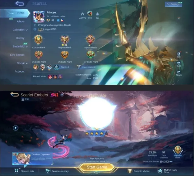 🟠 PRIME Granger 🟠 P.A.C.E Fanny 🟠 SpongeBob Cyclops 🟠 Collector Natalia 🟠 Gaara Vale 🟠, Sale, Rank: Legend, Level: 41, Win Rate: 55%, Heroes: 99, Skins: 130