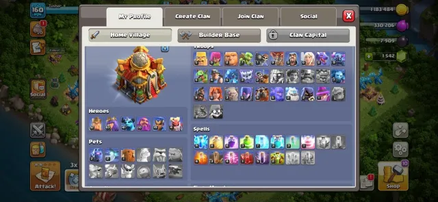 🟠 TH16 🟠 Best Account 🟠 Best For Beginners 🟠 52-63-41-33-19 🟠 6x Epic Equipment, 16 TH Родной Деревни, 10 TH Строителя