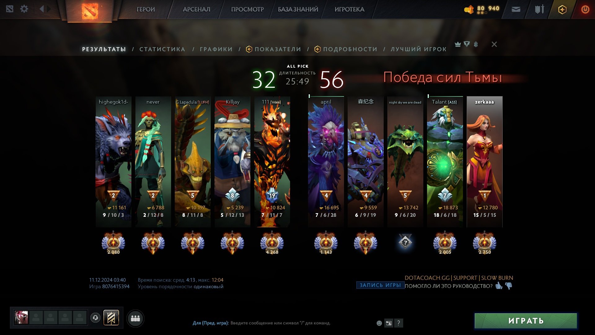 TITAN】🅼🅼🆁【9520MMR🙏🌎】🖤🌊【COMPLETE DATA CHANGE✔】█🔳█ ✔WARRANTY 🔑🔒, Sale, 10000 MMR, 12000 Behavior score, 320 games, 280 hours