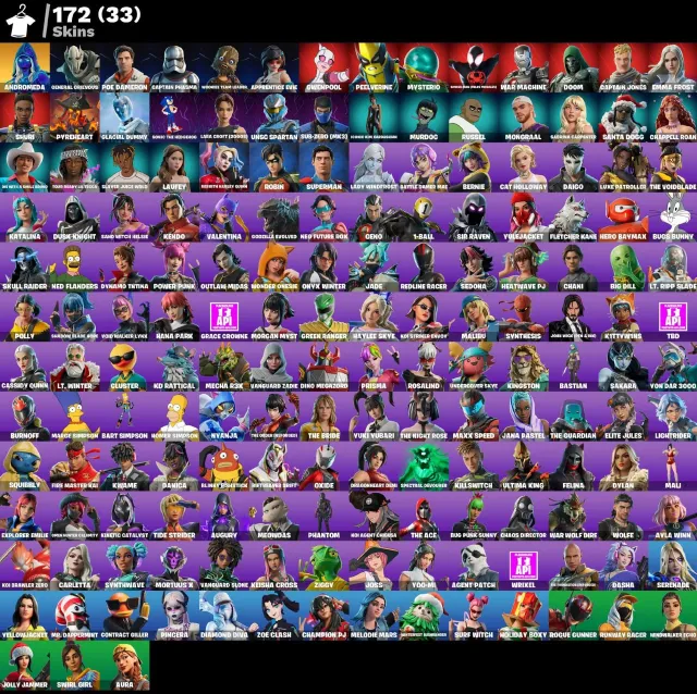👕 172 skins 🎮 3244 Level 💰 3650 V-bucks 💰 Andromeda | General Grievous | Poe Dameron | Captain, Sale, skins 172