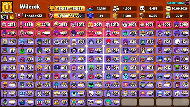 account good for a base, all meta brawlers leveled up, account link, 129888 trophies, 106 brawlers, 126 primes