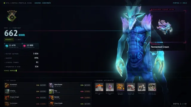 🥇81 lvl ┃ 🔮 TIERE DOTA+ Centaur 8 LVL ┃ 🎟54 Rollenmarken ┃ 💗3856 Spiele ┃ 🔰11678 Ehrlichkeit ┃ 🆓MAINPOOL, Verkauf, 1012 MMR, 11678 Ehrlichkeit, 11678 Höflichkeit, 3856 Spiele, 3856 Stunden