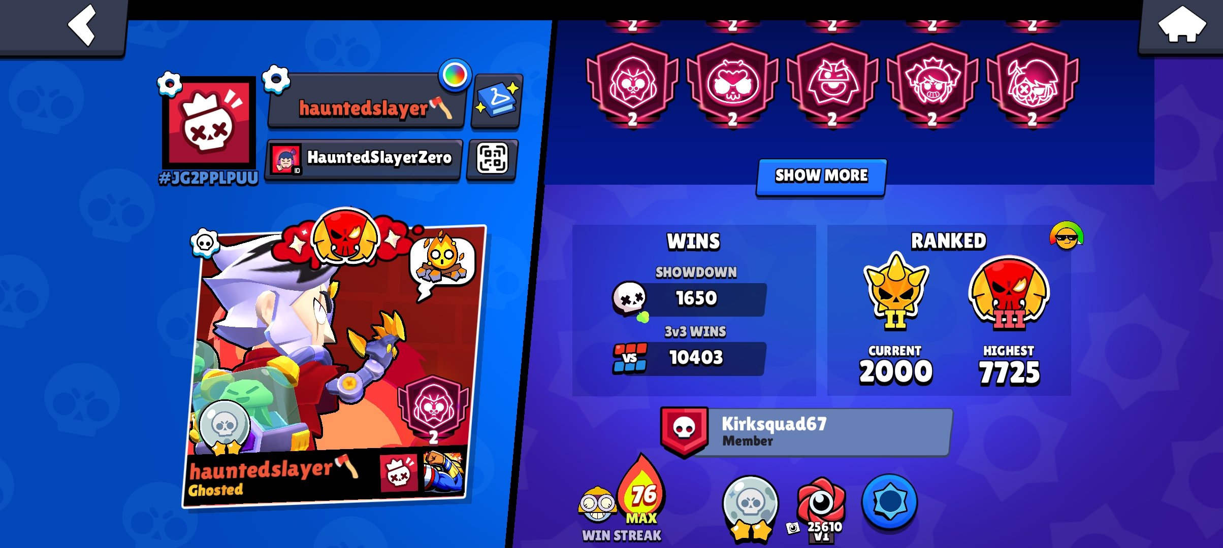 ⚡A SERIOUSLY HARDCORE ACCOUNT!⚡, trophies 120000, brawlers 104, primes 108