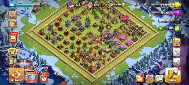 🏆 TH16 FULL MAXED 🏆 12× EPIC ALMOST MAXED 🏆 EPIC WINTER SCENERY 🏆 HEROES 74-84-58-55-43 🏆 NC YES 🏆, 16 TH Main Village