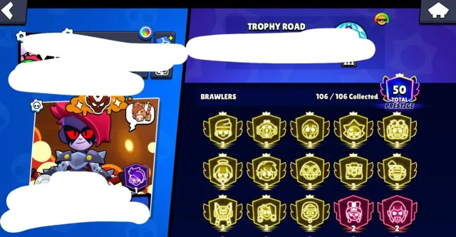 JUICY ACCOUNT FOR MAIN❤️3MASTERS🔥13 3 PRIMES😍IDEAL LEVELING💪, 67000 trophies, 106 brawlers, 50 primes