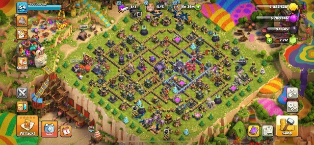 ✦ Th15 Near Max ✦ Half-Time Warden ✦ 1,515 Medals ✦ 86/87/60/61/40 ✦ All Epic(4 Max) ✦ NC:Free ✦, 15 TH Main Village, 9 TH Builder