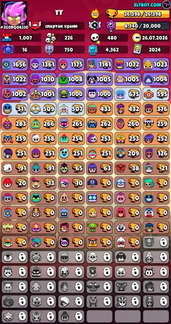 Jdjddkdkdodododo, trophies 26398, brawlers 78, primes 16