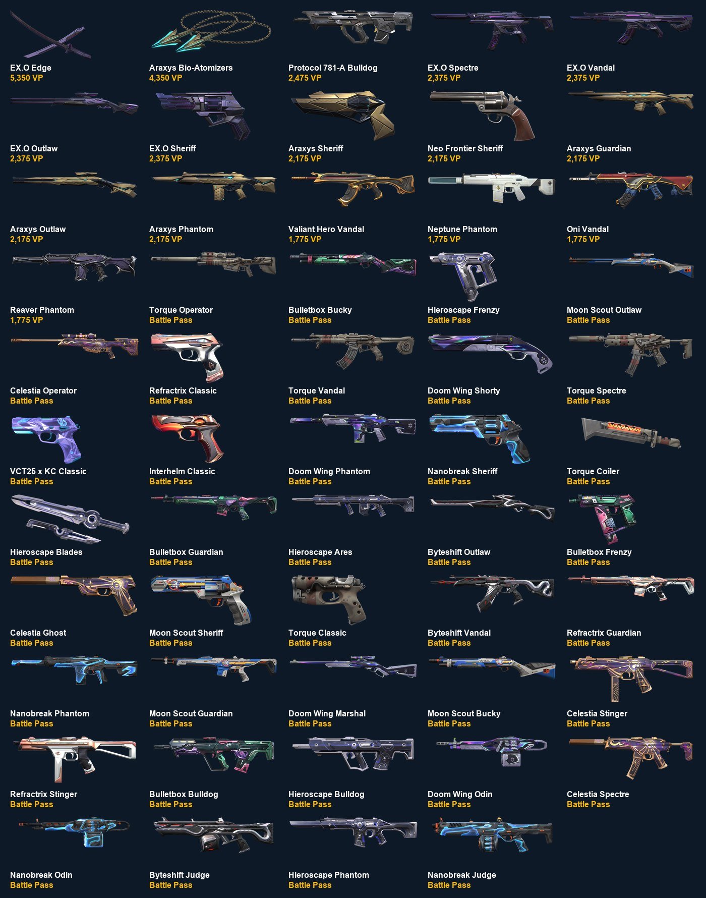 VA4006 EU EU | 54 skins+EX.O Edge, Araxys Bio-Atomizers, EX.O Vandal, EX.O Sheriff, Araxys Sheriff, Sale, Ranked unlocked, Agents: 18, Skins: 54