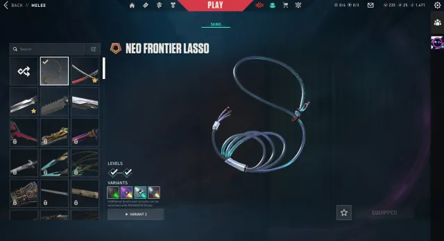 Neo Frontier Bundle, Onimaru Katana and Phase Barrier Knife, Sale, Gold 2, Agents: 27, Skins: 30