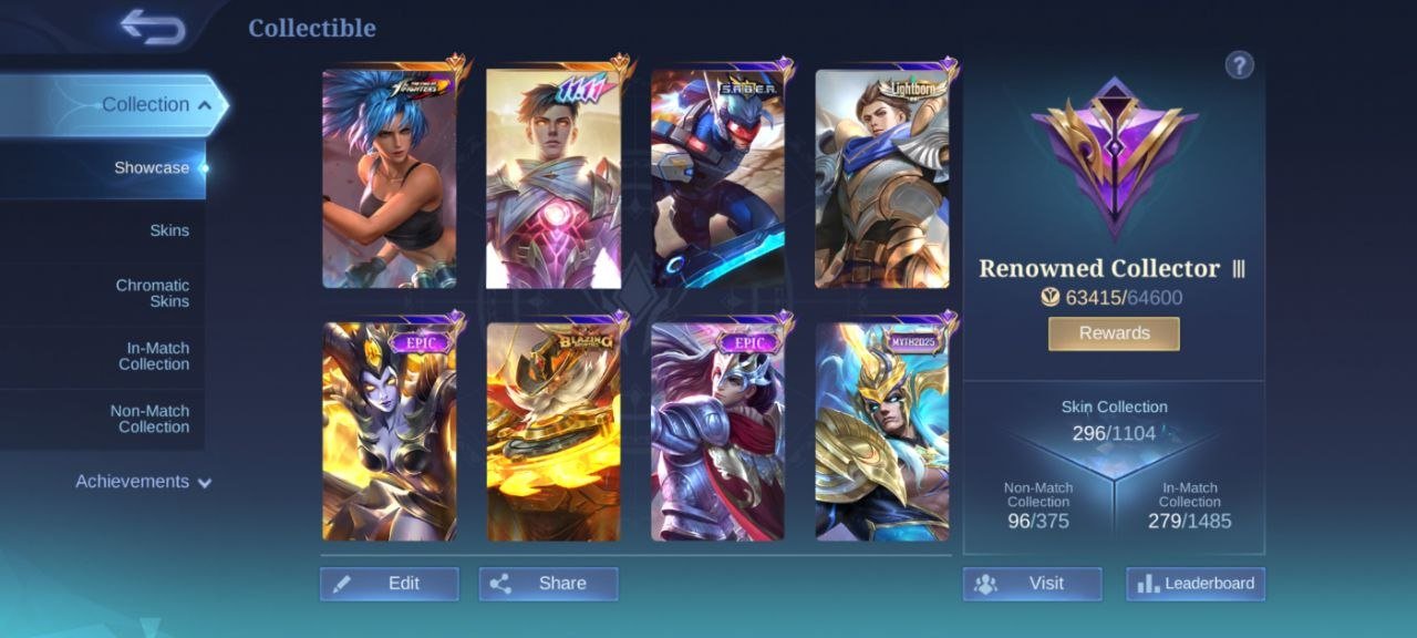 82⭐global Ling 11.11 Gusion♣️KOF Karina EPIC Irthil⇨zodiac Selena⇨lunox⇨Gusion⇨Harley M7 Granger, Sale, Rank: Mythic, Level: 129, Winrate: 46%, Heroes: 132, Skins: 296