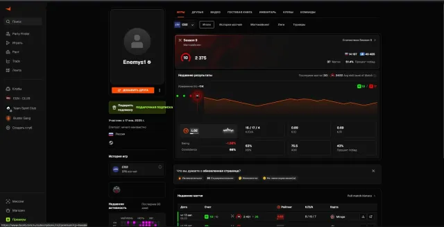 ✅аккаунт фейсит✅10 LVL 2375ELO ✅376 матчей✅гарантия✅верифицирован✅, Продажа, Инвентарь пуст, Нет PRIME, FACEIT, 2375 ELO, Зарегистрирован: Да