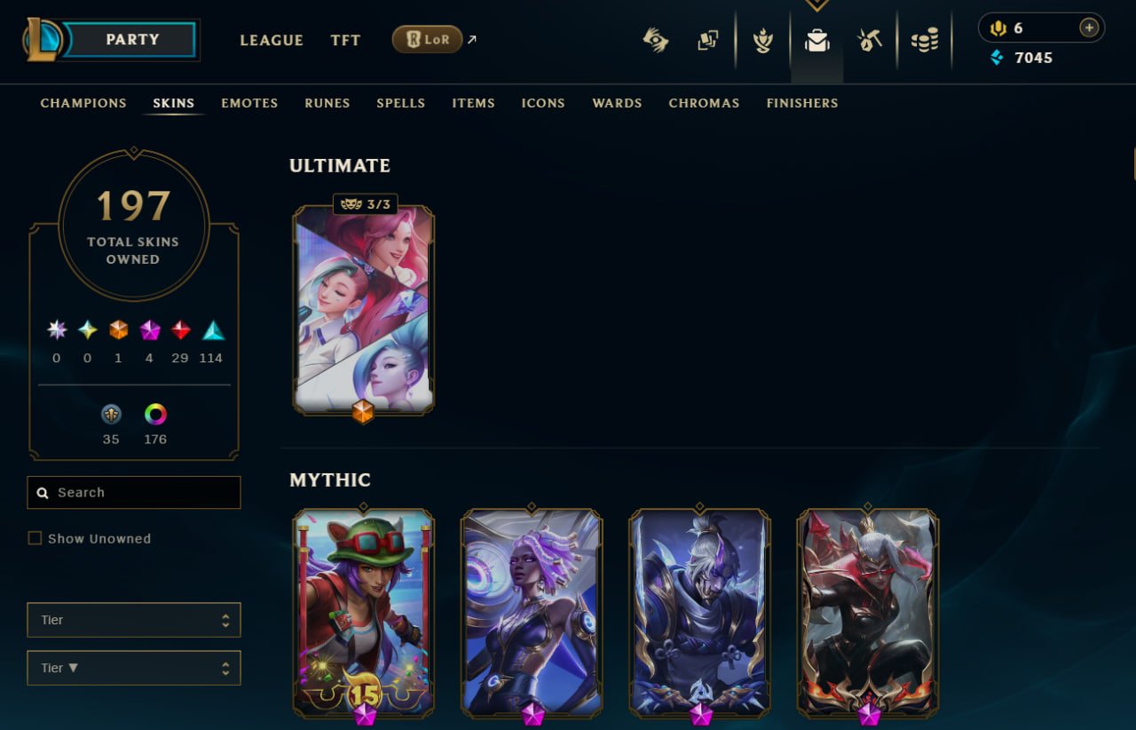A GREAT ACCOUNT WITH A LARGE NUMBER OF SKINS(League of legends + Valorant), Sale, level 383, champions 132, skins 197, Silver