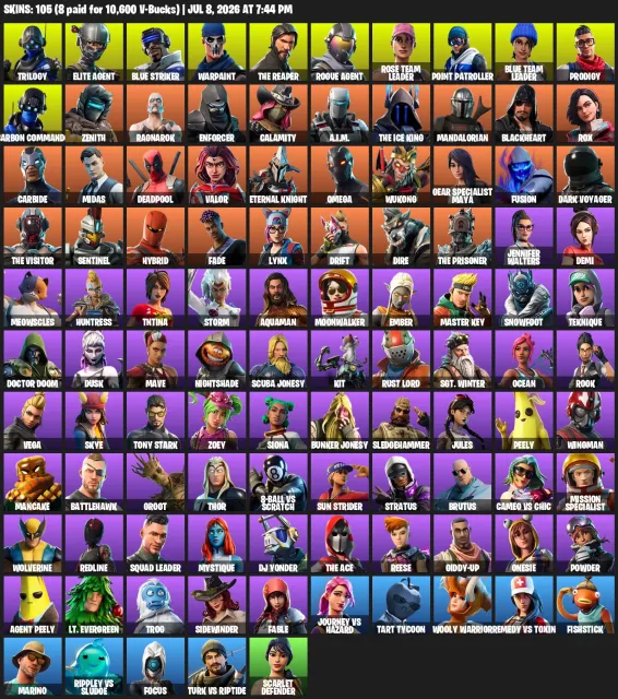 OG⚡️105 SKINS🌙THE REAPER🌎TAKE THE L🌍OLD PVE☄️OFFLINE 2000+ DAYS⭐️FULL ACCESS🌙, Sale, skins 105