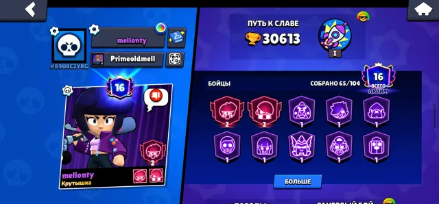 I will sell my personal account starting in 2019, trophies 30600, brawlers 65, primes 16
