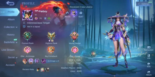 ⚜️ LUCKYBOX FANNY SKYLARK ✨ ZODIAC SELENA & IRITHEL 💫 ANNUAL STARLIGHT HAYABUSA 💥 KOF KARINA, Продажа, Ранг: Эпик, Уровень: 70, Процент побед: 50%, Герои: 133, Облики: 225