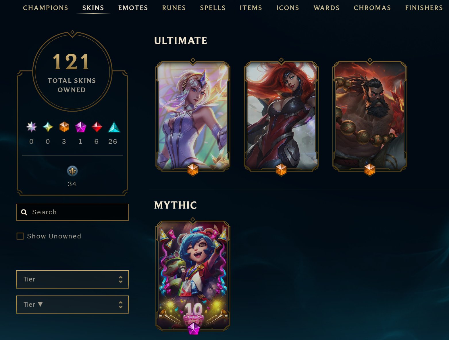 EUNE Main Account ⚡LVL144⚡121skins⚡137champ⚡Check Description for more, Sale, level 144, champions 137, skins 121, Unranked