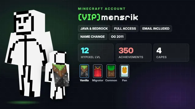 👑 [VIP] 📅 OG 2011 🦸 Cloaks (4): Vanilla, Migrator, Common, Pan ✅ Java & Bedrock & full access, Sale, All account data