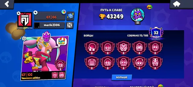 Clear account for its price, 43000 trophies, 83 brawlers, 32 primes