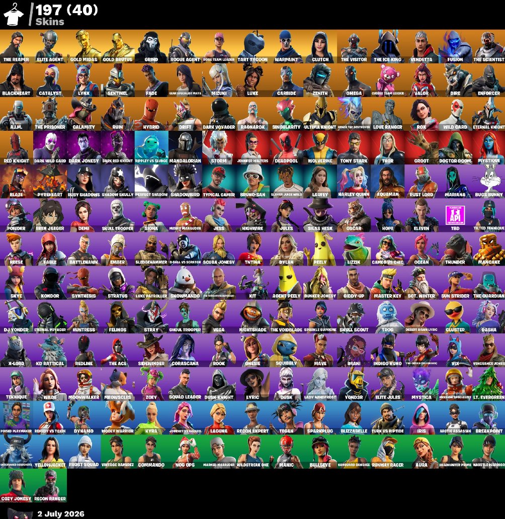 💲AUTO-ISSUE 💲 197 SKINS🧡 The Reaper🧡 OG STW 🧡 Indigo Kuno 🧡 Leviathain Axe 🧡, Sale, skins 197