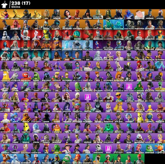 👕 238 skins 🎮 3016 Level 💰 5050 V-bucks 💰 WORLD CUP | Gold Midas | Master Chief (Matte Black) | Selling, skins 238