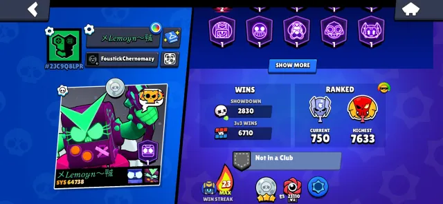OLD SCHOOL ACCOUNT 💎 (Supercell ID from 2021 | +fat CR account 7092 trophies) ⚡️ 293 SKINS, 52774 trophies, 107 brawlers, 28 primes