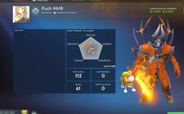 🔥Dota 2 |Score comportemental 7947|Trophées 25| OLDMMR 1500-2500|Adresse e-mail d'origine incluse, Vente, 1500 MMR, 7947 de courtoisie, 7947 de politesse, 112 matchs