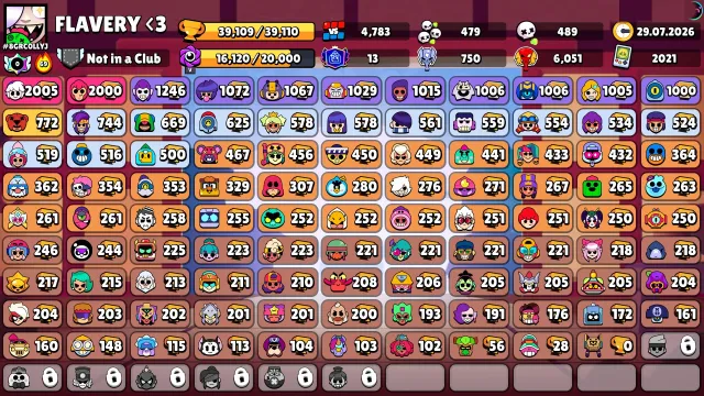 ⚠️[AUTO]💎⭐️🔮39k🏆🔮98 of 102🔮 38-11 PWR 🔮13 PRIMES 💞💞 COOL ACCOUNT 💘, trophies 39000, brawlers 98, primes 13