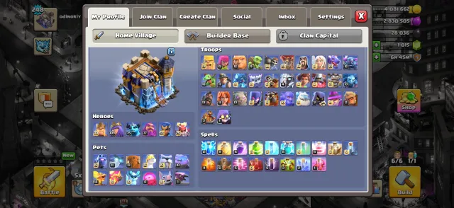 ❤️ TH18 FULL 100% 😈 110/109/75/77/55/25 🎀 STUDENTS 💙 SKINS AND DECORATIONS 💙 REBINDING 💛, 18 TH Home Village, 10 TH Builder