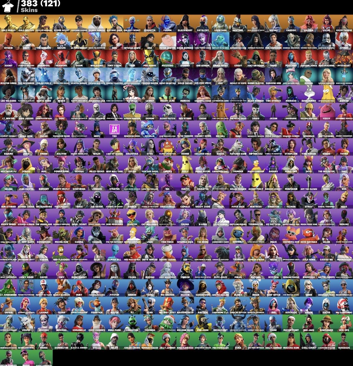 🍀25000PR🍀 14 TOURNAMENTS PLAYED 🍀 BEST TOURNAMENT ACCOUNT🍀, Sale, skins 383