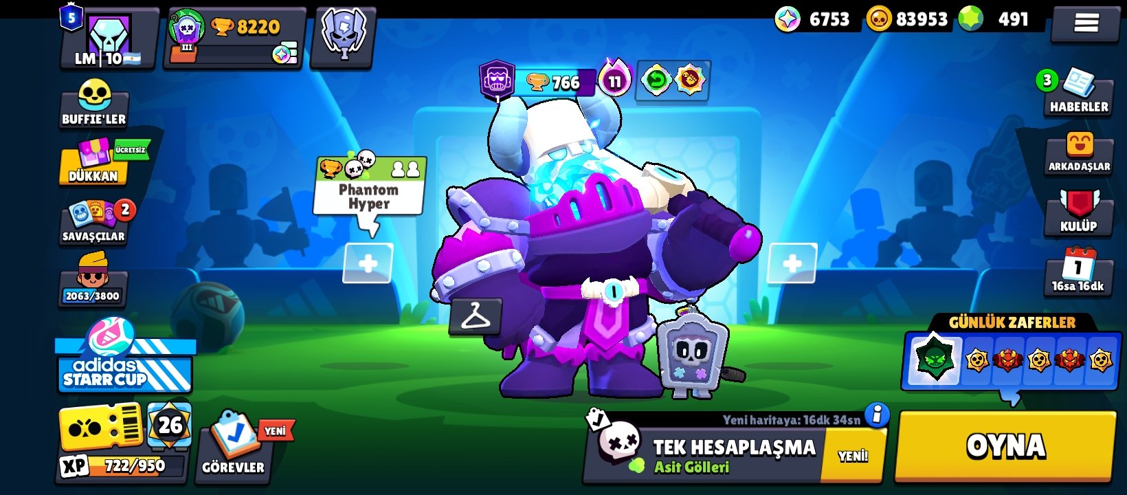 🔥Cool brawl stars account for low price🔥, trophies 8571, brawlers 65, primes 6