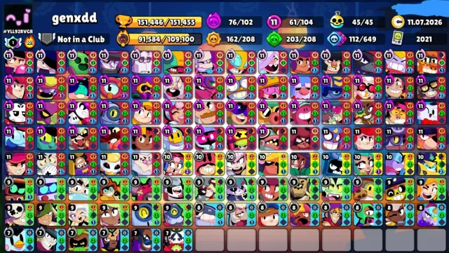 📀𝐁𝐫𝐚𝐰𝐥 𝐒𝐭𝐚𝐫𝐬📀【150k+🏆Master in the league🔮Meteorite 1🌑Old pins and skins💎61-11X🔷️】📀Re-binding📀, trophies 151446, brawlers 104, primes 140