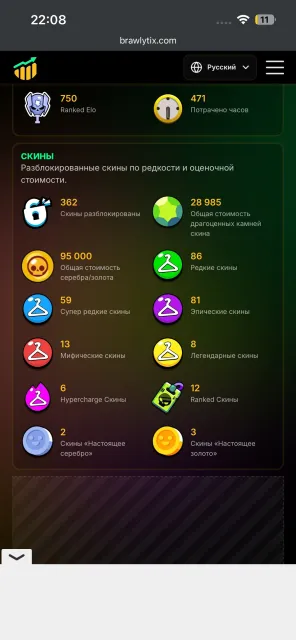 👑 MAJOR ACCOUNT 👑 ⚡ 55+ Hypercharges (28/11) 💎 Skins worth ~28K Gems 💚 📖 Read the description, trophies 39119, brawlers 104, primes 24