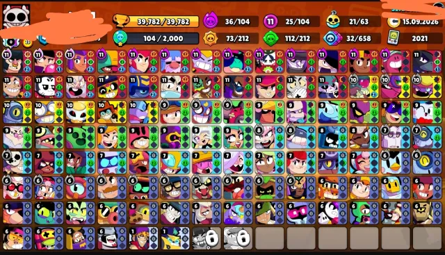 ✅AUTO DELIVERY✅【🏆40000🏆】+【🏆11000 Clash royale🏆】【💎 244 SKINS💎】【🔥25x11 POWER🔥】【🛡️GUARANTEE🛡️】, 40000 trophies, 104 brawlers, 18 primes