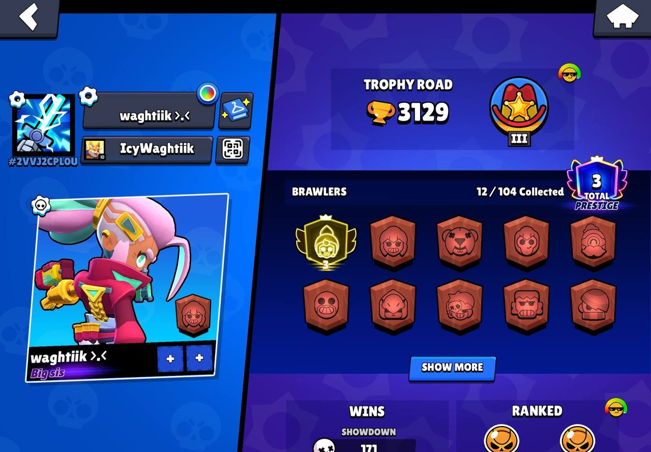 THIRD PRIME ON JANET  REST AS A BONUS  BEST START  PLENTY OF RESOURCES , trophies 3129, brawlers 12, primes 3
