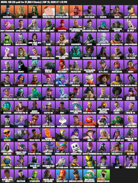 🌻ПОДВИГАТЬ🌻🌳СОРВИГОЛОВА,MRBEAST,РЕЙДЕР-ИЗГОЙ🌳🌷СКИНОВ НА 37К ВБ🌷🌲ПОЛНЫЙ ДОСТУП🌲🌹ГОТОВ К ИГРЕ🌹#1100, Продажа, скины 128