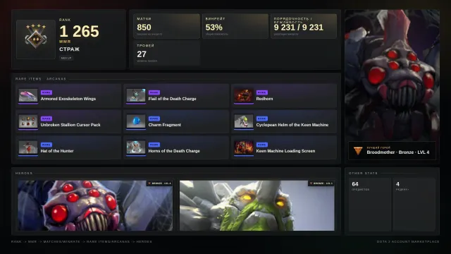 ✨Wächter 4 ≈ 1265 MMR✅9231 Anstand✅✨Skins✨⚔️27 Trophäen⚔️Alter Account⚔️Main Pool, Verkauf, 1265 MMR, 9231 Anstand, 9231 Höflichkeit, 850 Spiele, 989 Stunden