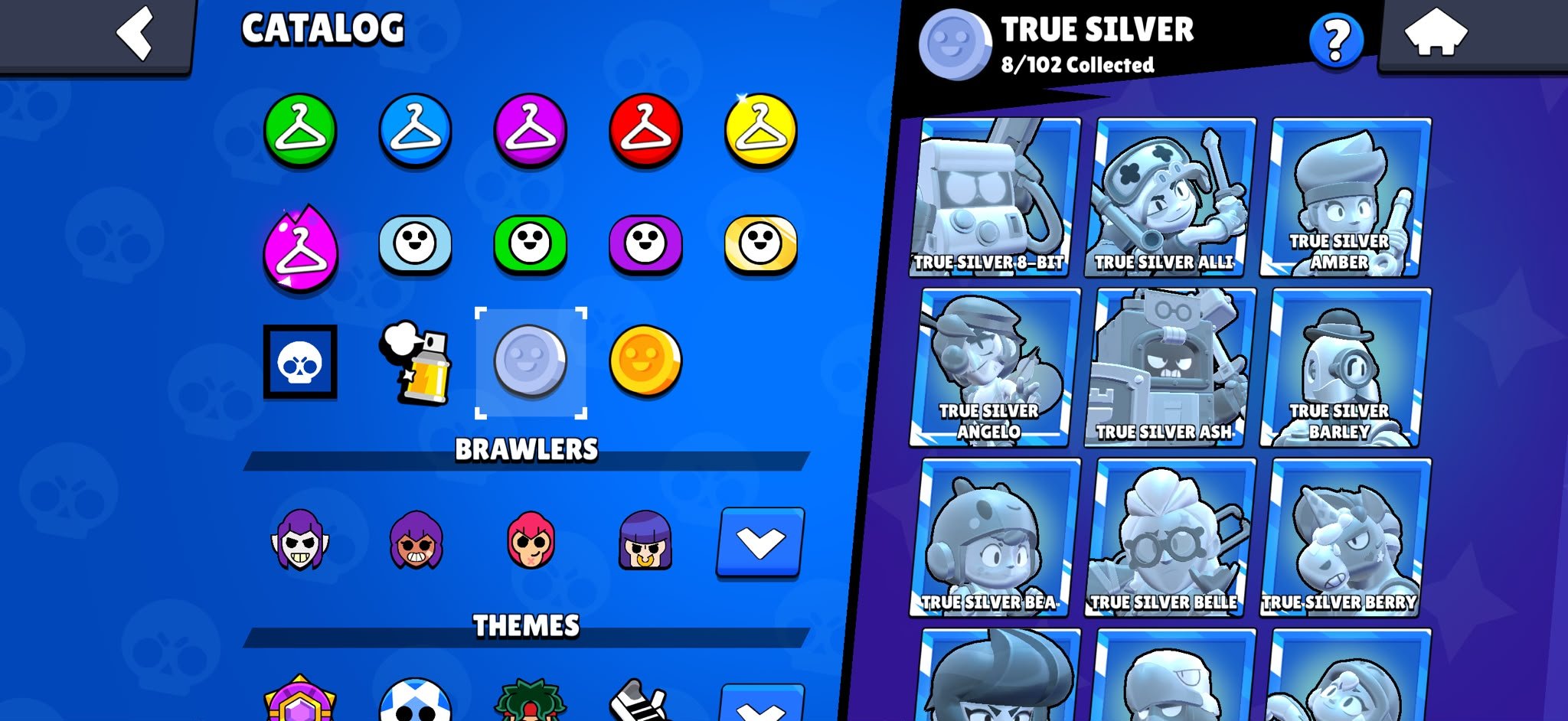 103 brawlers, 17 primes, a lot of good skins, 42 hypercharges, 39 maxed brawlers, trophies 64701, brawlers 102, primes 17