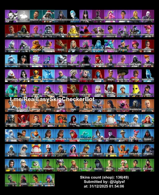 Compte très gras👾, Vente, skins 136