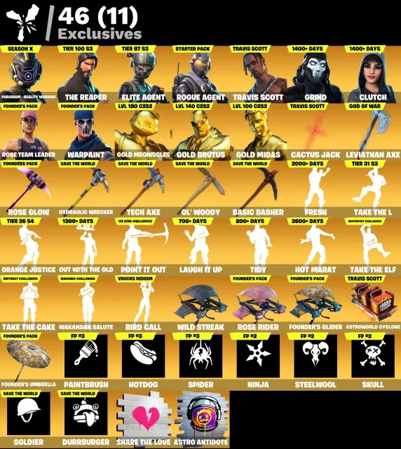 🌸【451 SKIN】🌸【TRAVIS SCOTT】🌸【OG PARADIGM】🌸【LEVIATHAN AXE】🌸【SEASON 3】🌸【FRESH】🌸, Sale, skins 451