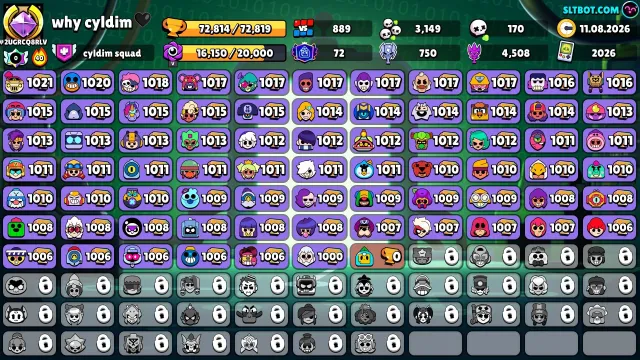 🪸 72.8K TROPHIES 🪸 🐧 72 PRIME 🐧 🦔 72 BRAWLERS 🦔 🍑 103K COINS 🍑 🫐 28.9K BLING 🫐 🎯 AUTO DELIVERY 🎯, trophies 72814, brawlers 72, primes 72