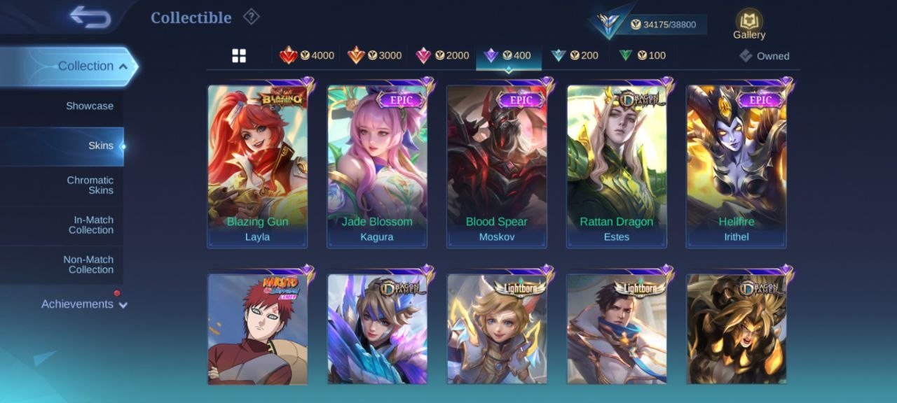 🔥Star kagura collector Natalia 🔥EPIC Nana Moskov Carmila Gaara Vale emblem Max, Sale, Rank: Mythic, Level: 51, Winrate: 50%, Heroes: 86, Skins: 163