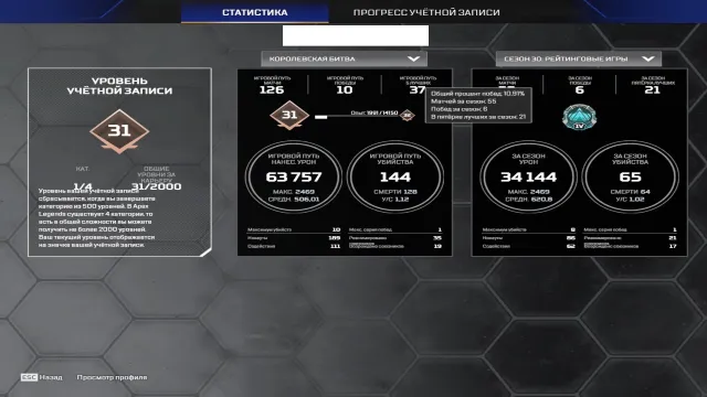 💠Платина 4💠30 Сезон Сплит 2💠EA💠вместе с родной почтой💠28к жетонов легенд!💠скрины, Платина, 31 уровень, Реликвия: Нет