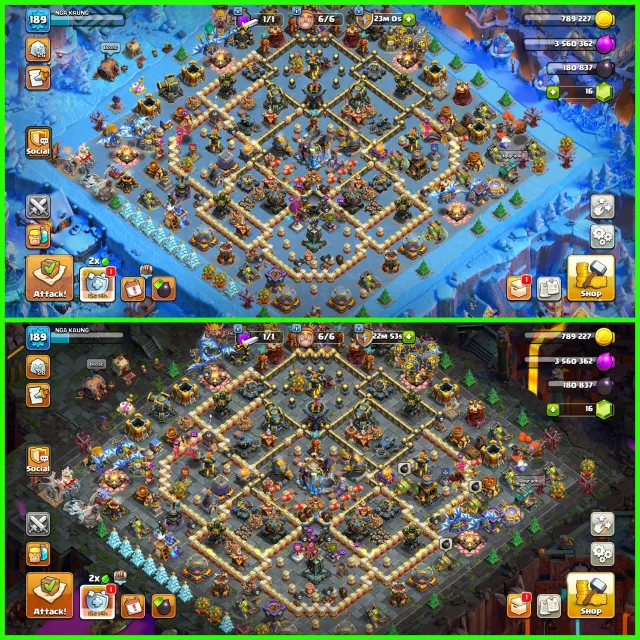TH 18 Near Max 🛑 Heroes: 100/100/65/65/45/12 🛑 11x Epic Equipment (Almost Max) 🛑 2x Paid Sceneries, 18 TH Main Village, 10 TH Builder