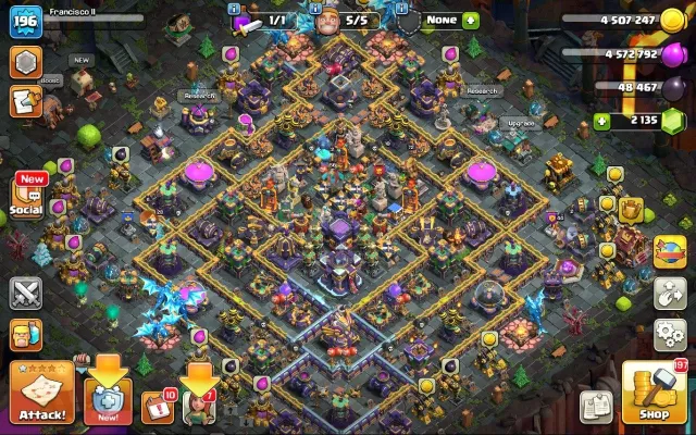 15 TH | 196 LVL | 72/77/56/44/28 | donation formatted | 2k gems, 15 TH Home Village, 6 TH Builder Base