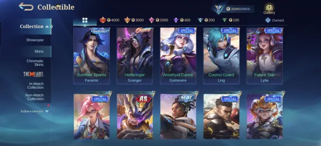 6-year account🤯Col Natalia🤯Blazing FrancoP.ACE Fanny🥰Meowkin Lesley,Julian😍VENOM Harley🤐Neymar⚽, Sale, Rank: Epic, Level: 95, Win rate: 50%, Heroes: 111, Skins: 191